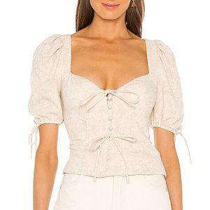 MAJORELLE Cream Puff Sleeve Top